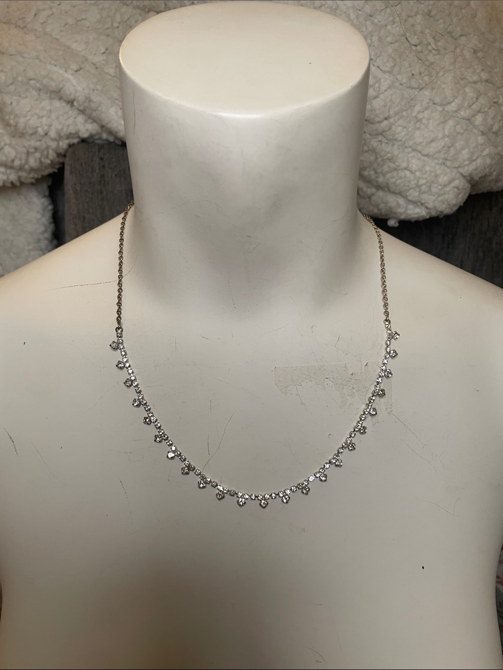 Occasion Silver-Tone CZ Fringe Necklace